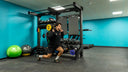 Someone working out in the gym.