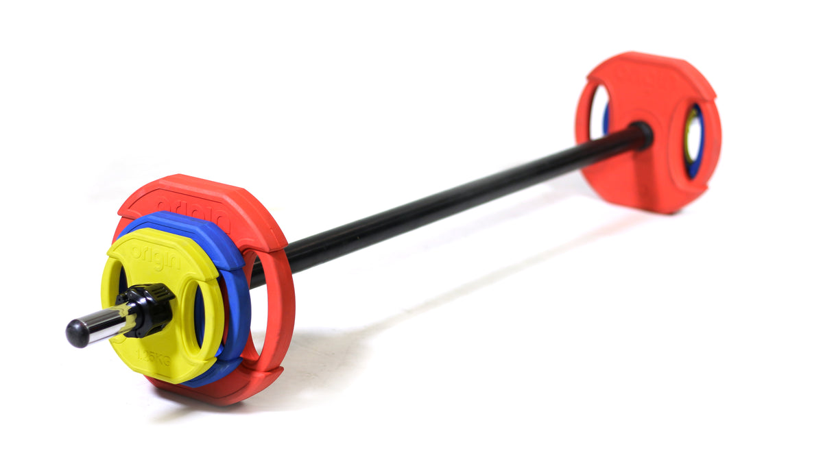 Origin Fitness Origin Rubber Studio Barbell Set c/w Bar & Collars Origin Rubber Studio Barbell Set c/w Bar & Collars