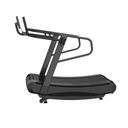 Black treadmill on a white background