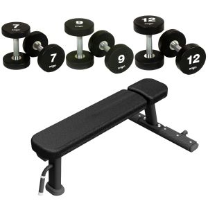 Origin Flat Bench and Urethane Dumbbell Set