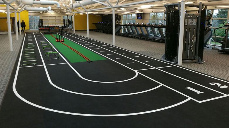 gym floor markings track