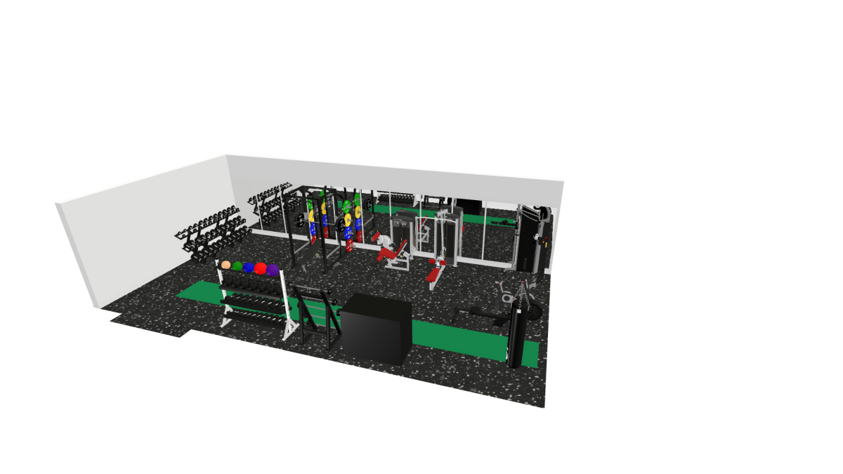 Personal training studio gym design mock up 