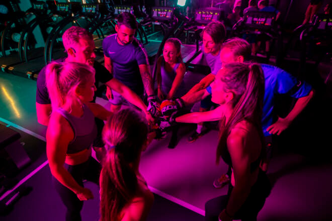 staff working out together